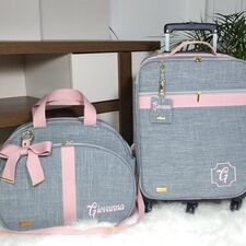 Mala de Rodinha Charmosa e Bolsa Maternidade